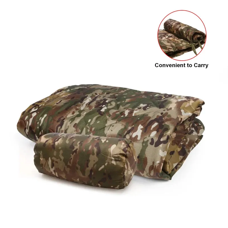 Tactical Army Poncho Liner, 82x58" Water Repellent Woobie Blanket for Camping, Hunting