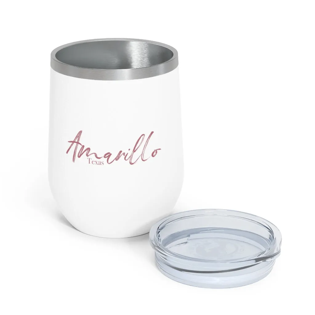 The Elegantly Rose Gold Amarillo Texas Insulated Wine Tumbler