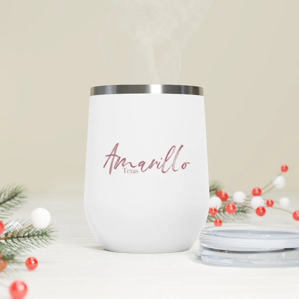 The Elegantly Rose Gold Amarillo Texas Insulated Wine Tumbler