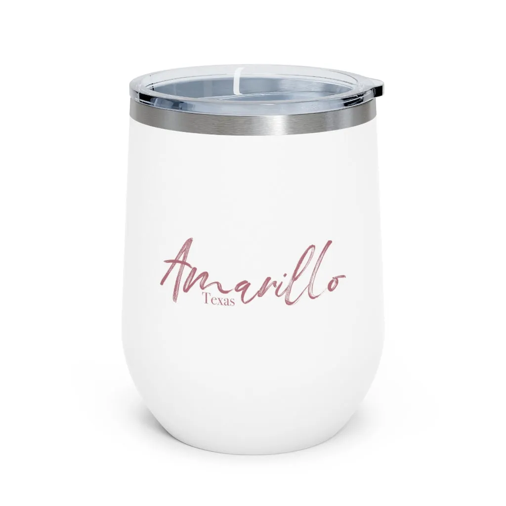 The Elegantly Rose Gold Amarillo Texas Insulated Wine Tumbler