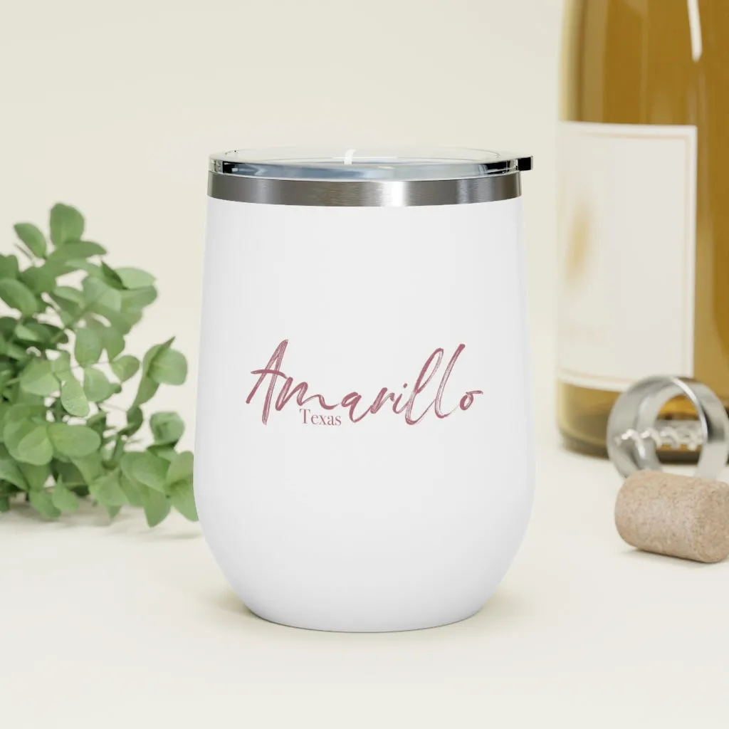 The Elegantly Rose Gold Amarillo Texas Insulated Wine Tumbler