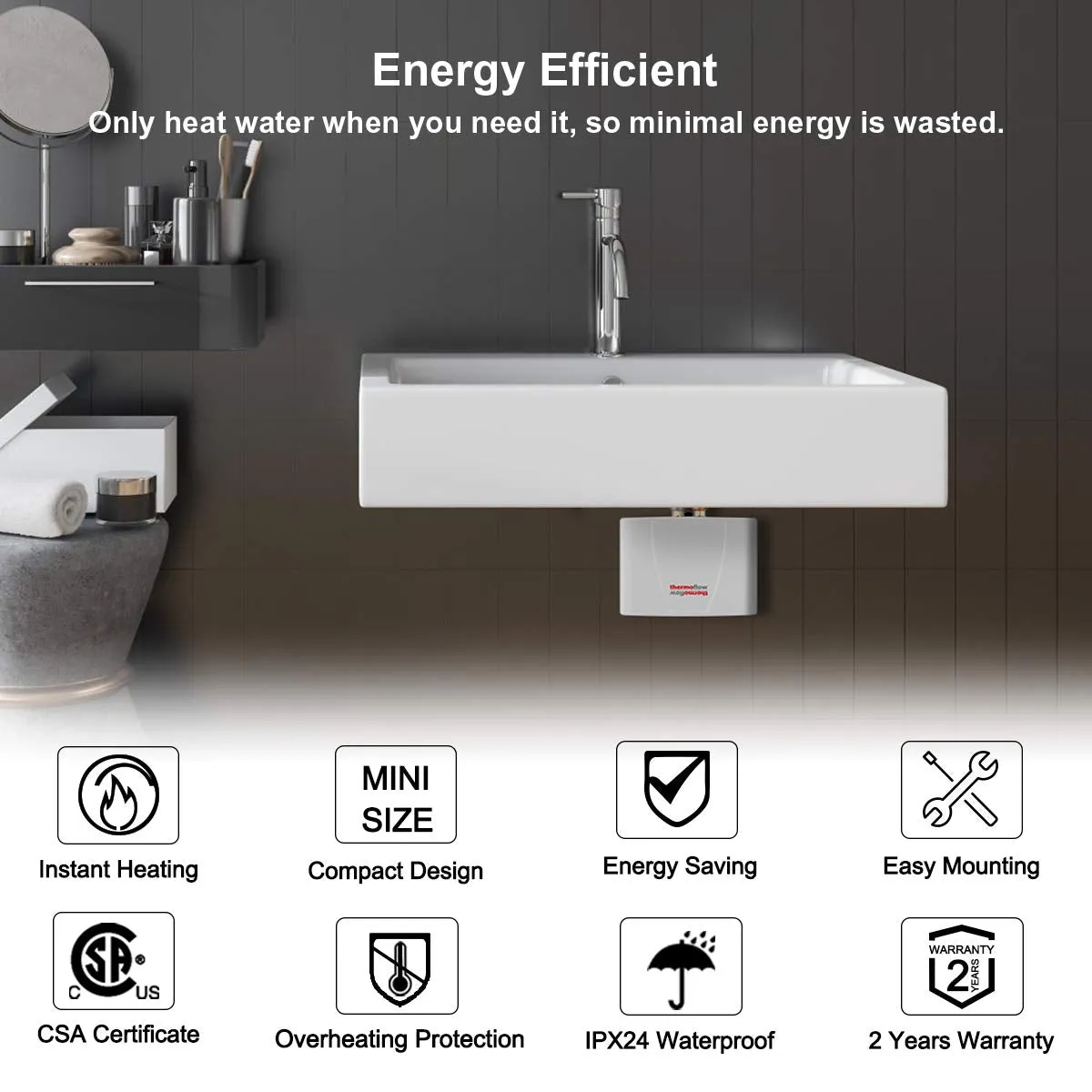 Thermoflow Mini Tankless Electric Water Heater - 3.5kW