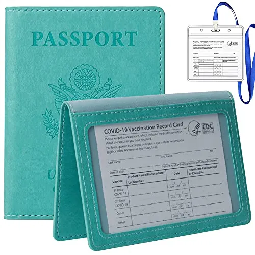 TIGARI Teal Passport and Vaccine Card Holder - Secure Travel Essentials