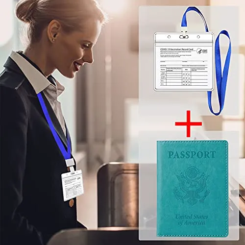 TIGARI Teal Passport and Vaccine Card Holder - Secure Travel Essentials