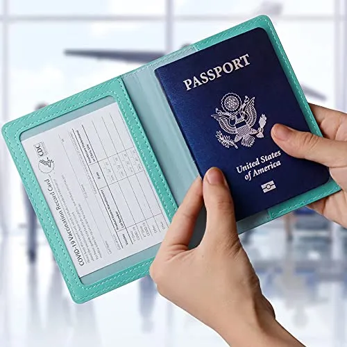 TIGARI Teal Passport and Vaccine Card Holder - Secure Travel Essentials