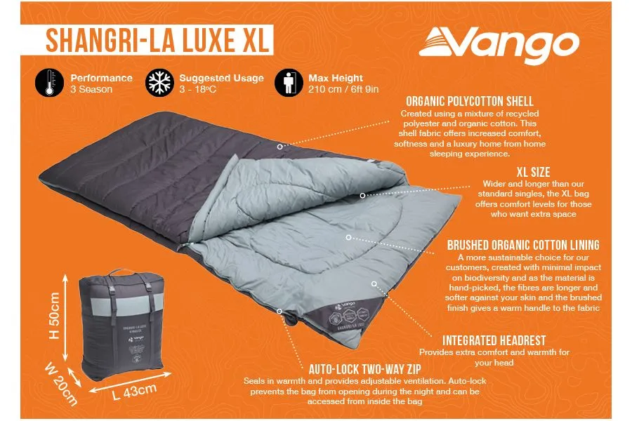 Vango Shangri-La Luxe XL Single Sleeping Bag