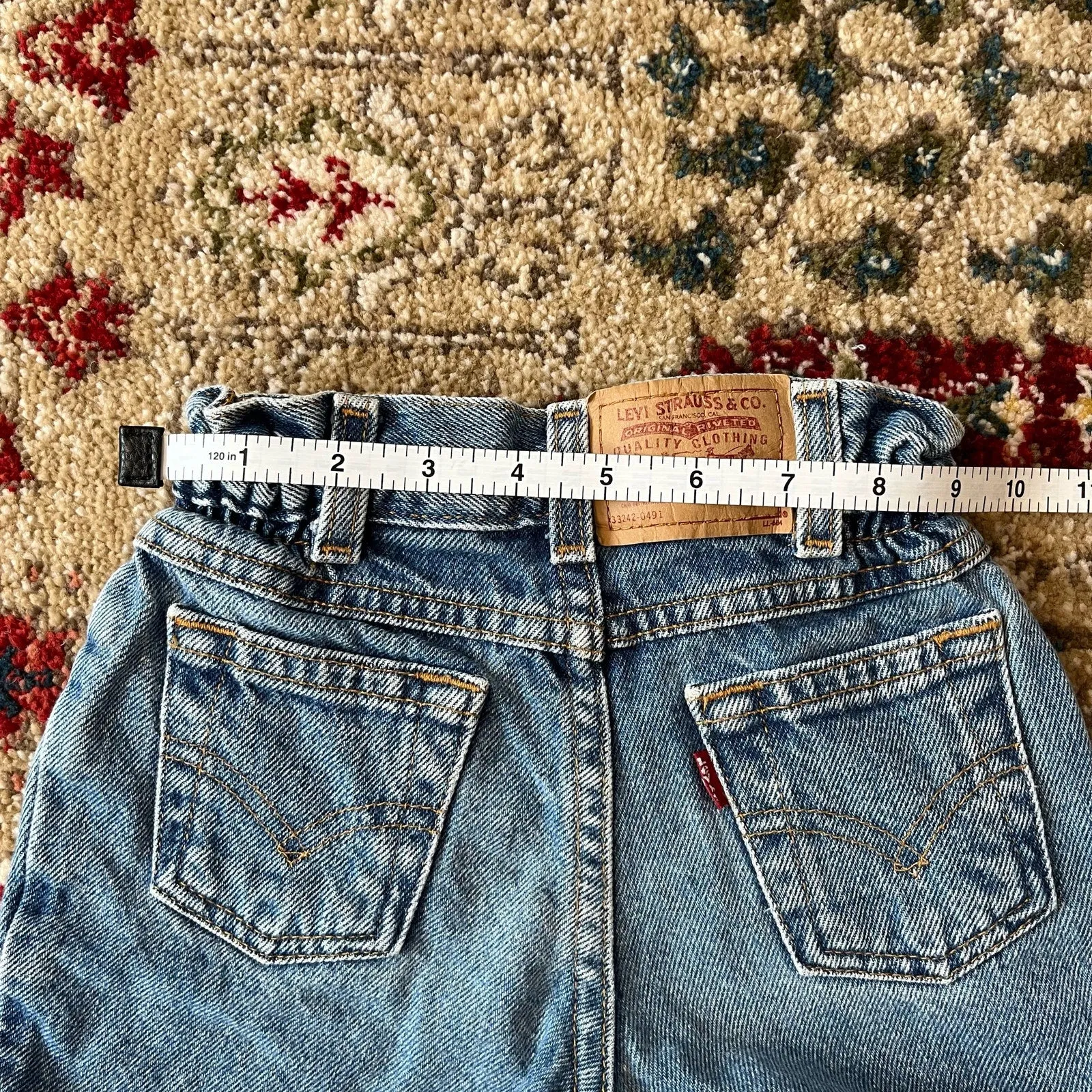 Vintage Levi's Cinched Waist Blue Jean Shorts 4T