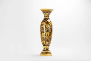 Vintage Moroccan Pottery Yellow Vase