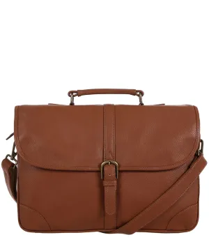 'Wallace' Chestnut Natural Leather Briefcase