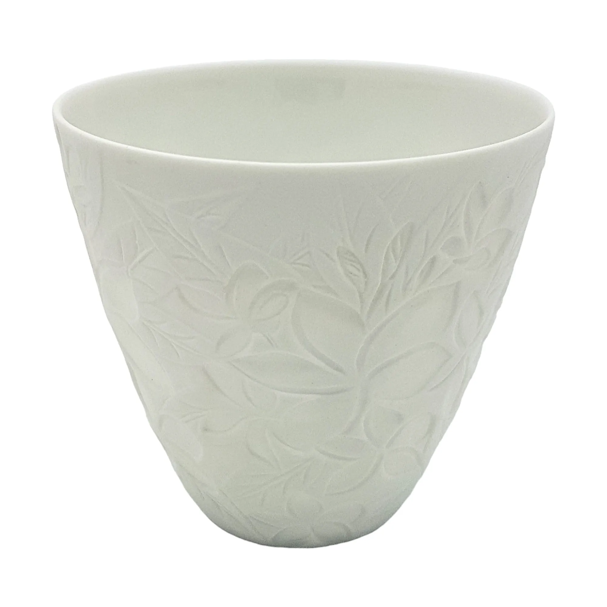 White Porcelain Tealight / Votive Holder - Frangipane Design