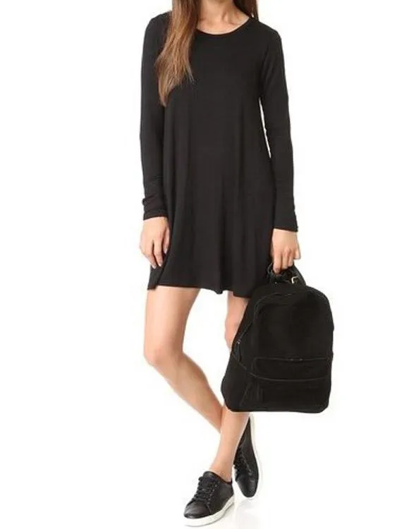 Wholesale Casual Long Sleeves Mini T-shirt Dresses