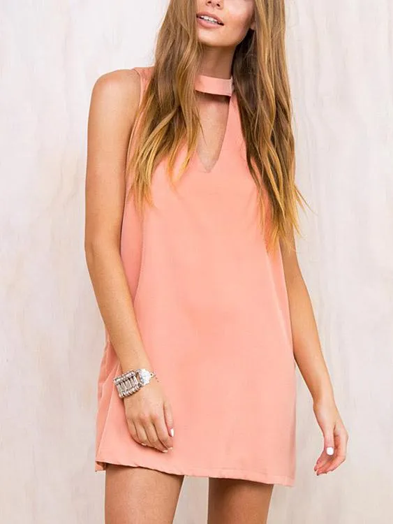 Wholesale Coral Sleeveless Cut Out Mini Dress