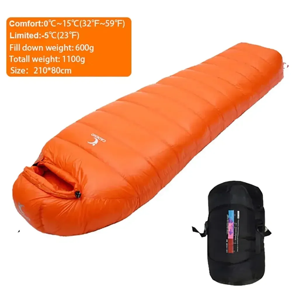 Winter Sleeping Bag Down Outdoor Camping Portable Comforter Compression Thermal Goose Down for Trekking Military Light Heated