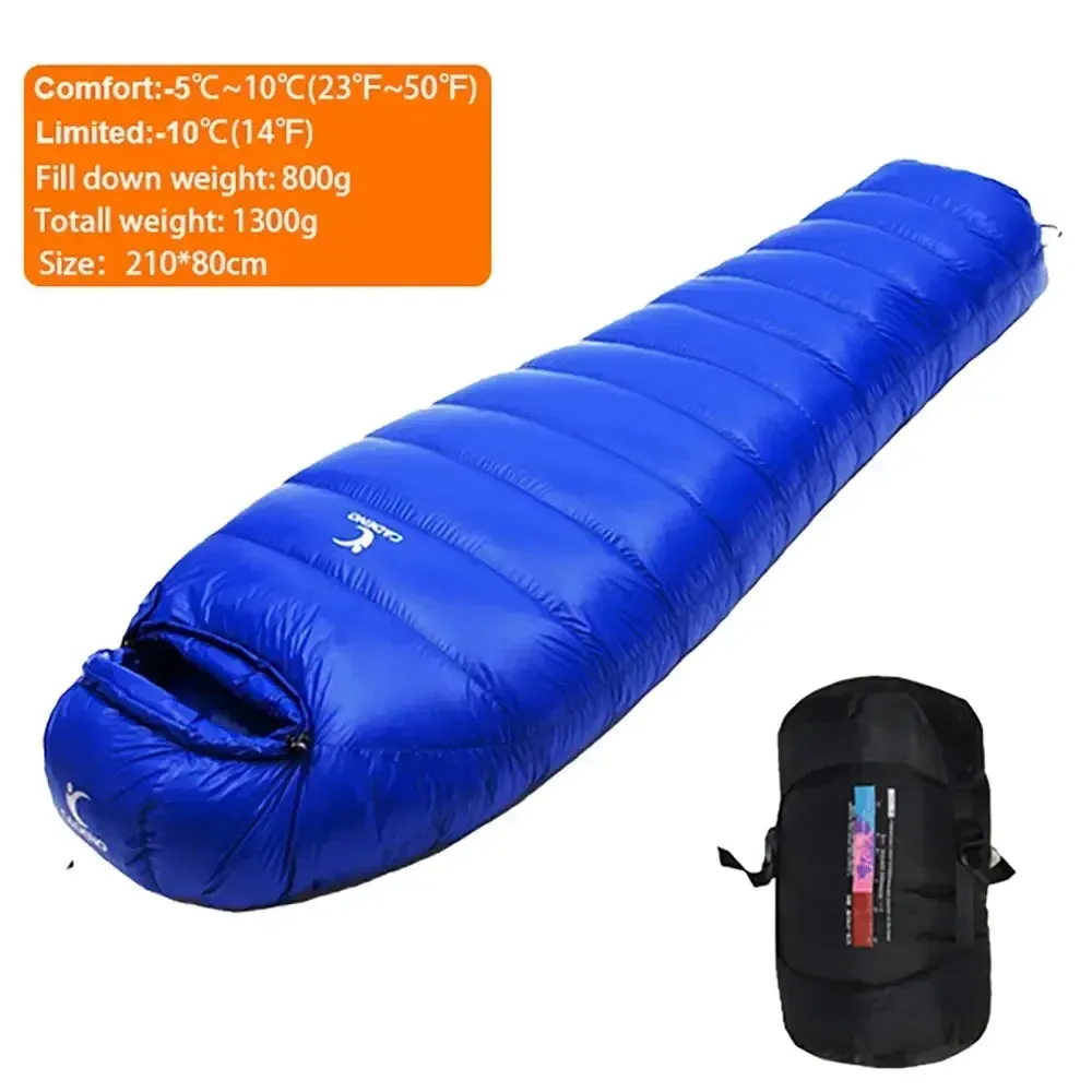 Winter Sleeping Bag Down Outdoor Camping Portable Comforter Compression Thermal Goose Down for Trekking Military Light Heated