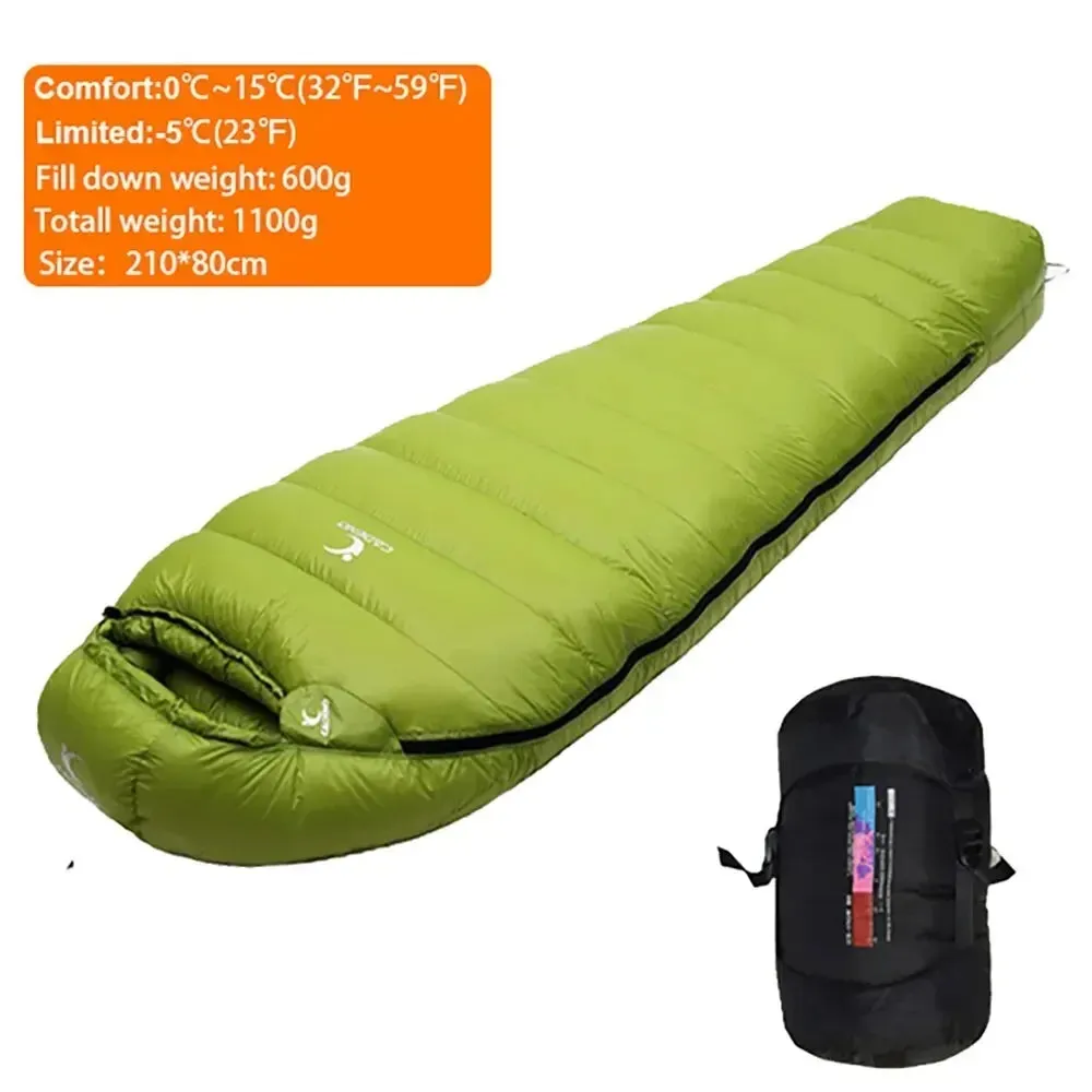 Winter Sleeping Bag Down Outdoor Camping Portable Comforter Compression Thermal Goose Down for Trekking Military Light Heated