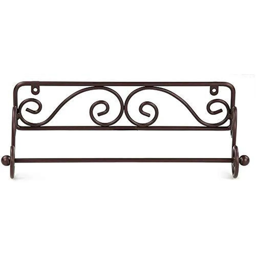 Wrought Iron Wall Mounted Tissue Paper roll Holder 12 x 3 x 5 Inches