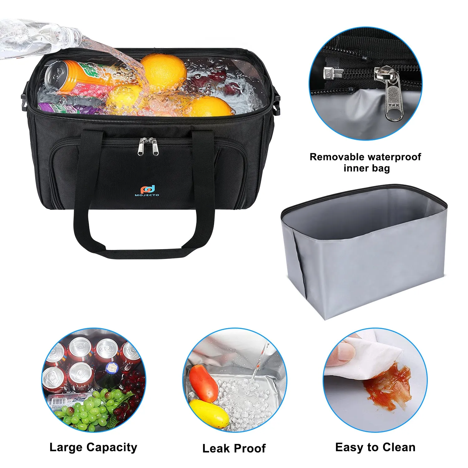 XXX-Large Cooler Bag (17x14x10 In). Two Insulated Compartment, Heavy Duty Fabric, Durable Zippers.