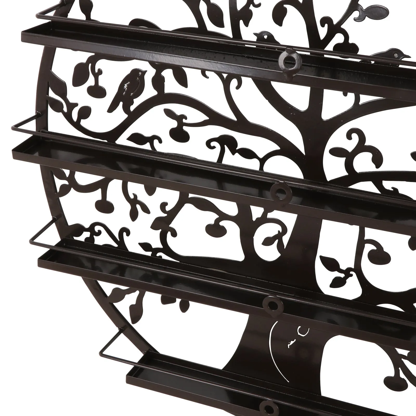 ZENY™5 Tier Nail Polish Rack Holder Wall Mount Round Salon Nail Organizer Storage Shelf,Tree Silhouette